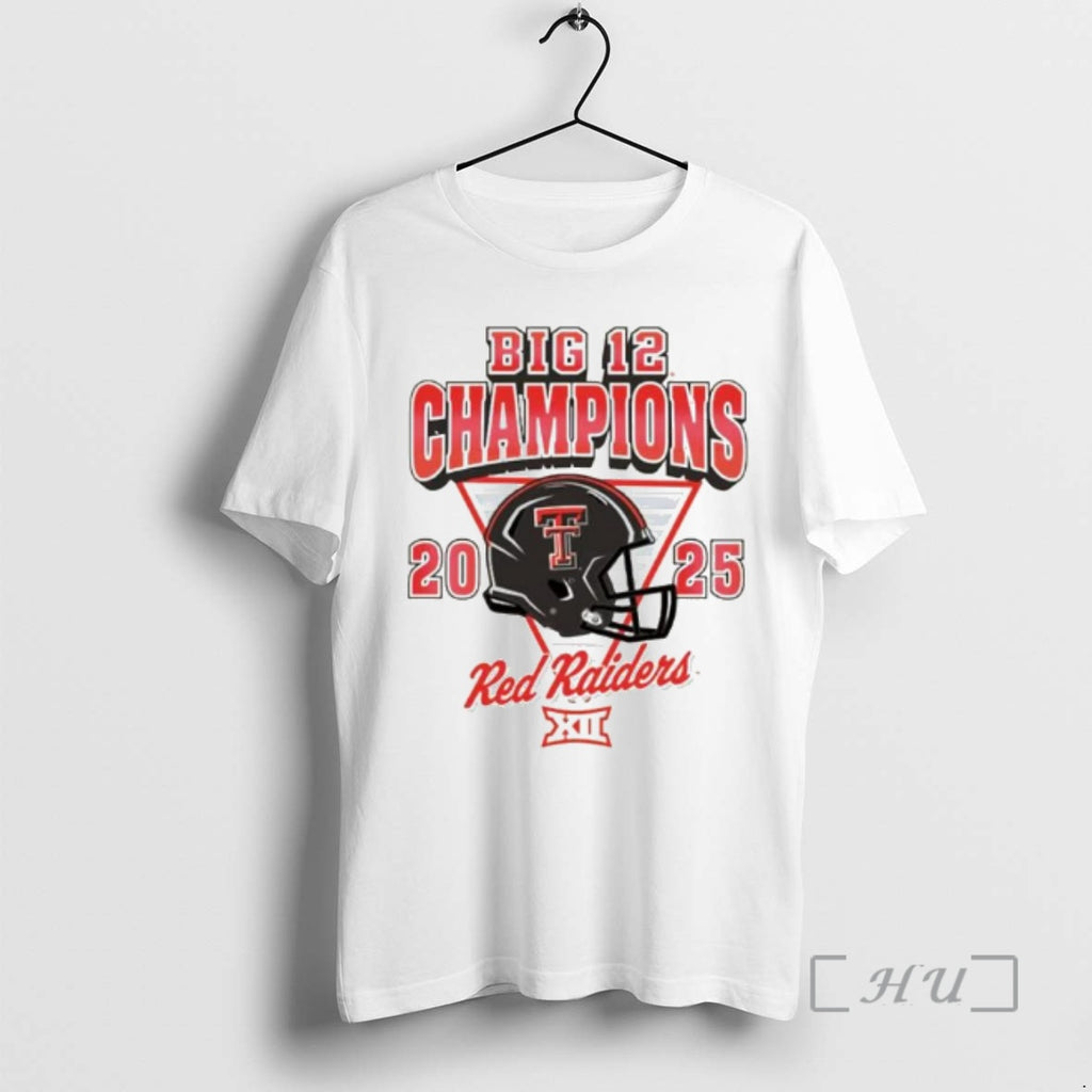Officials Texas Tech Red Raiders 2025 Big 12 Football Champions Helmet Ornaments Premium T Shirts
