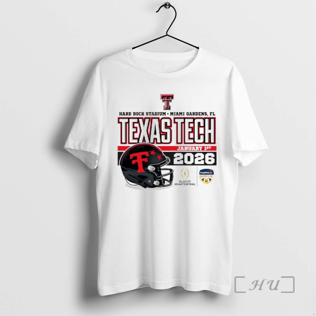 Officials Texas Tech Red Raiders 2026 Cfp Quarterfinal Capital One Orange Bowl Helmet Ornaments Premium