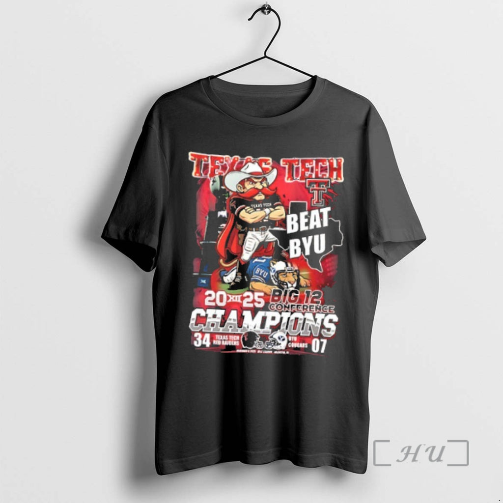 Officials Texas Tech Red Raiders Big 12 Conference Champions 2025 Beat Byu Mascot 2 Sided