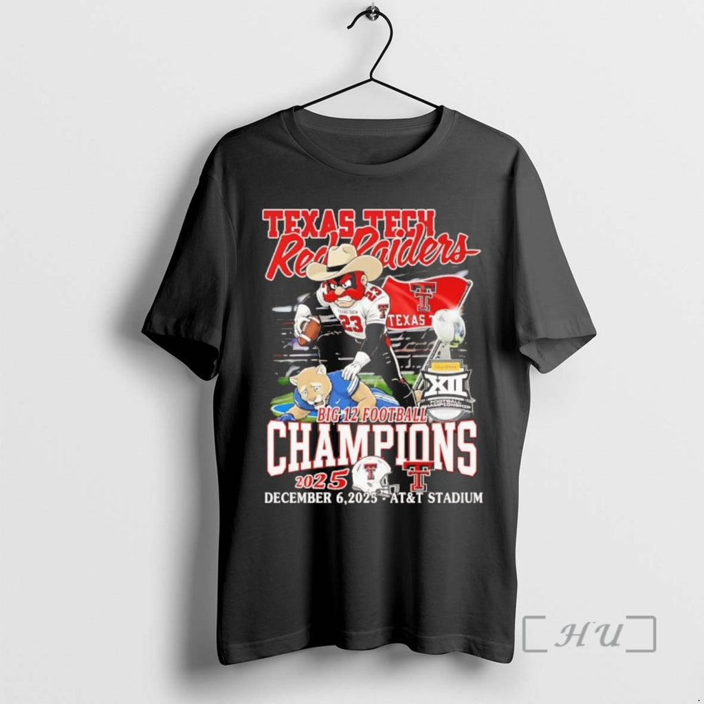 Officials Texas Tech Red Raiders Big 12 Football Champions 2025 December Chriast Premium T Shirts