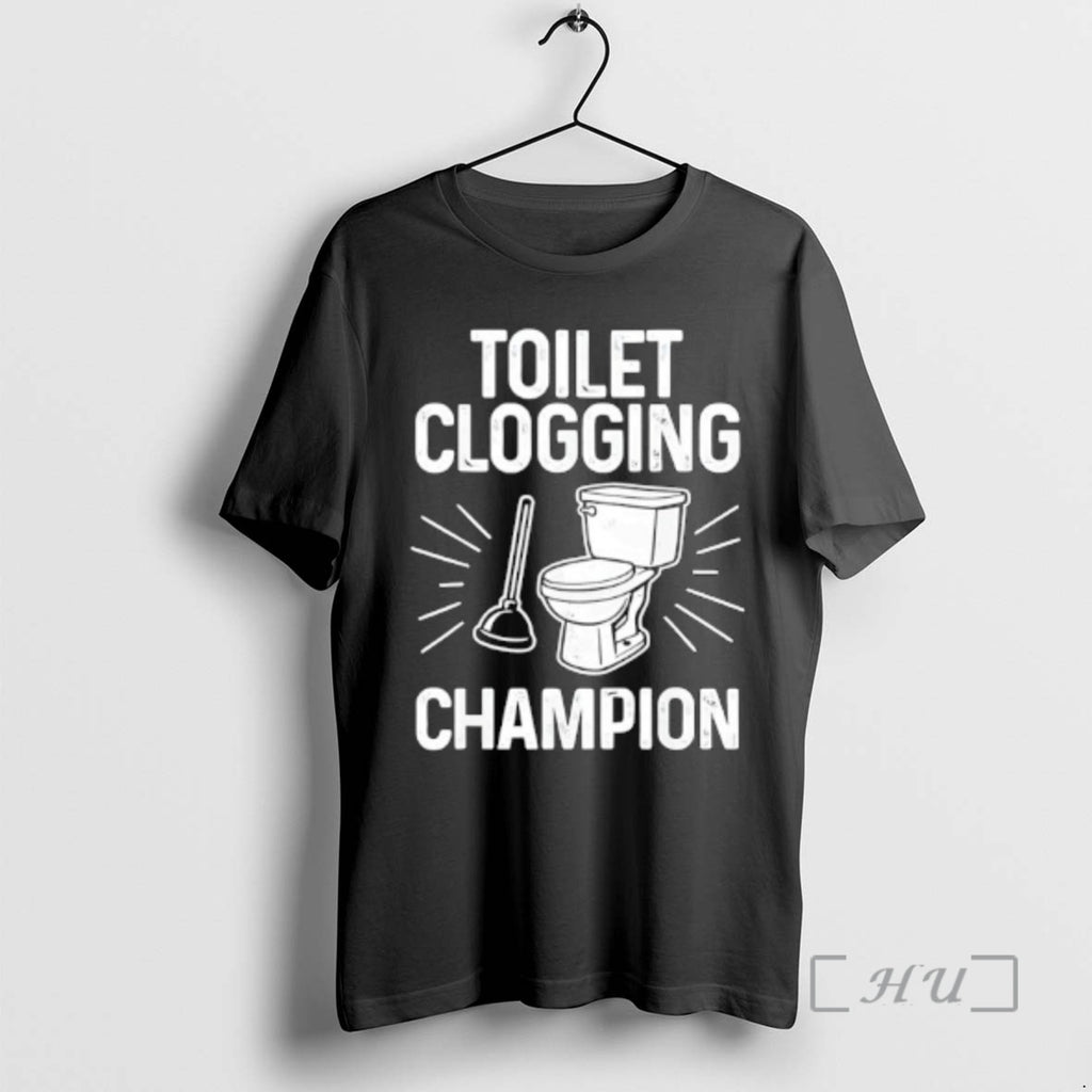 Officials Toilet Clogging Champion Funny Graphic Toilet