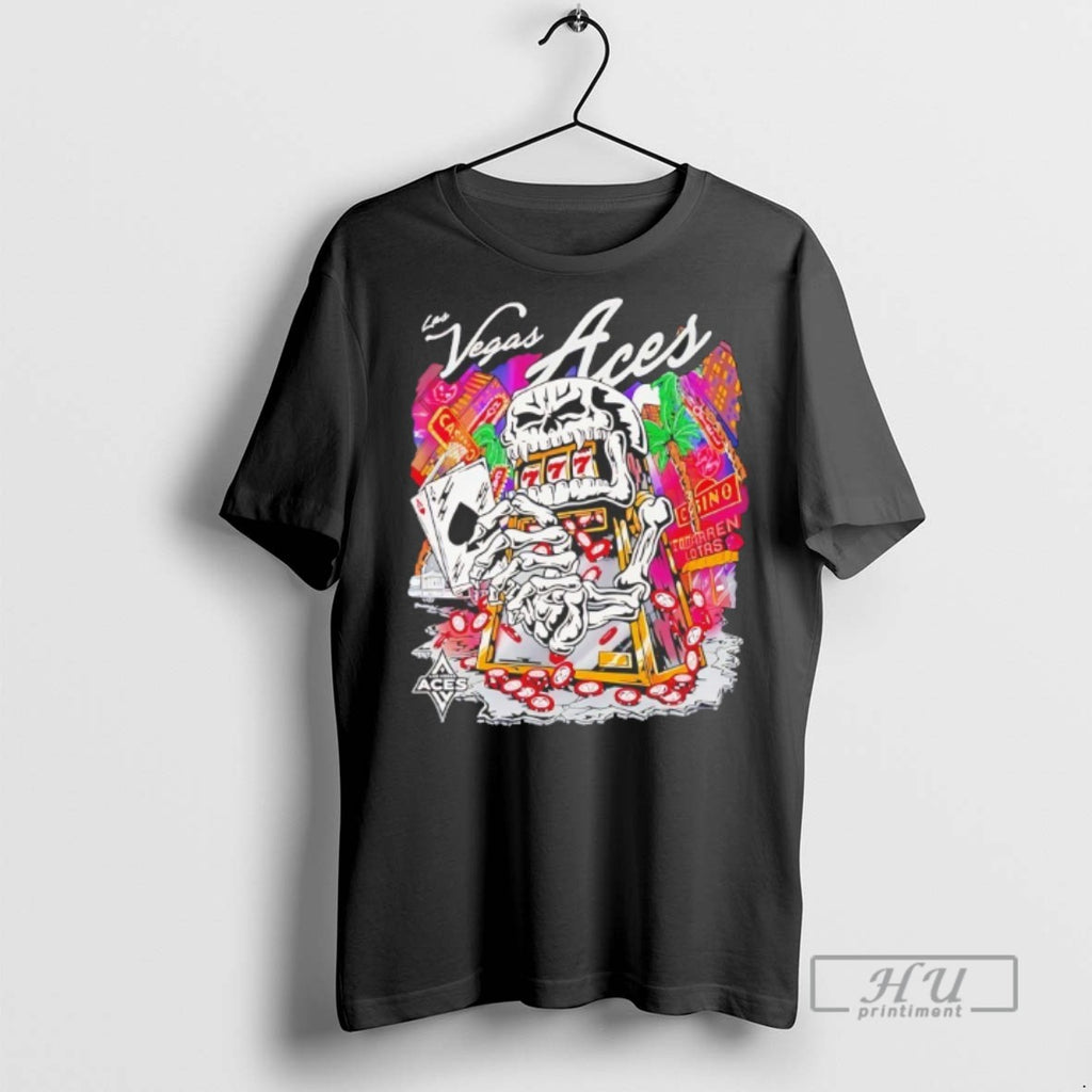 Officials Trending Aja Wilson Las Vegas Aces Skeleton Casino T Shirt Sweatshirt Hoodies