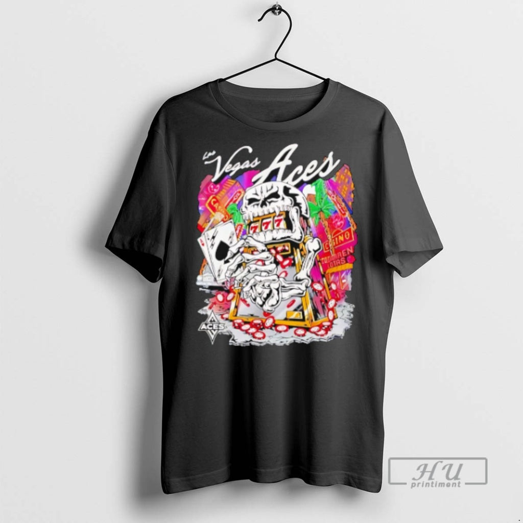 Officials Trending Aja Wilson Wearing Las Vegas Aces Slot Machine T Shirt Sweatshirt Hoodies