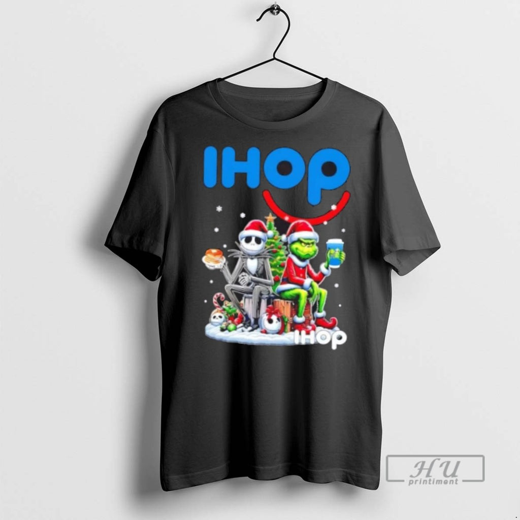 Officials Trending Ihop X Grinch And Jack Skellington Unwilling Friends Merry Christmas T Shirt