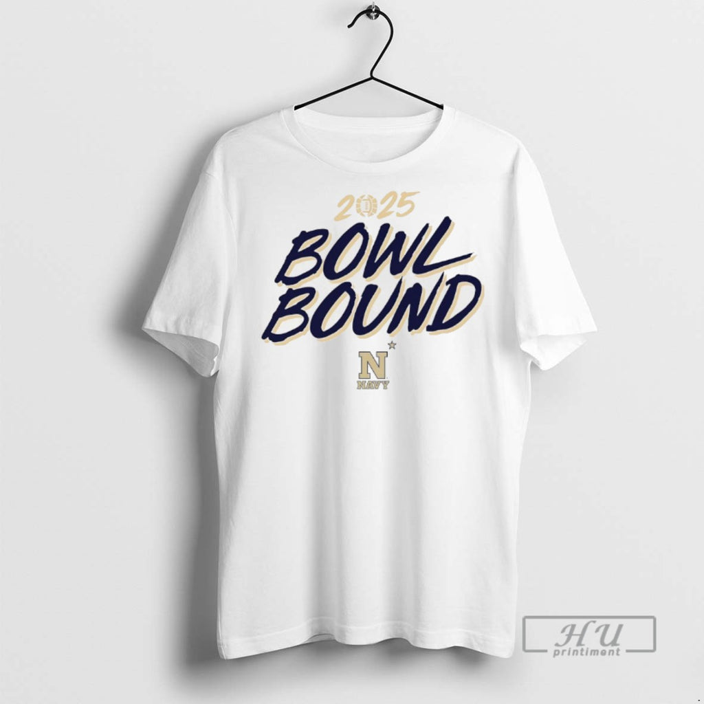 Officials Trending Navy Midshipmen 2025 Bowl Bound Logo T Shirt Sweatshirt Hoodies