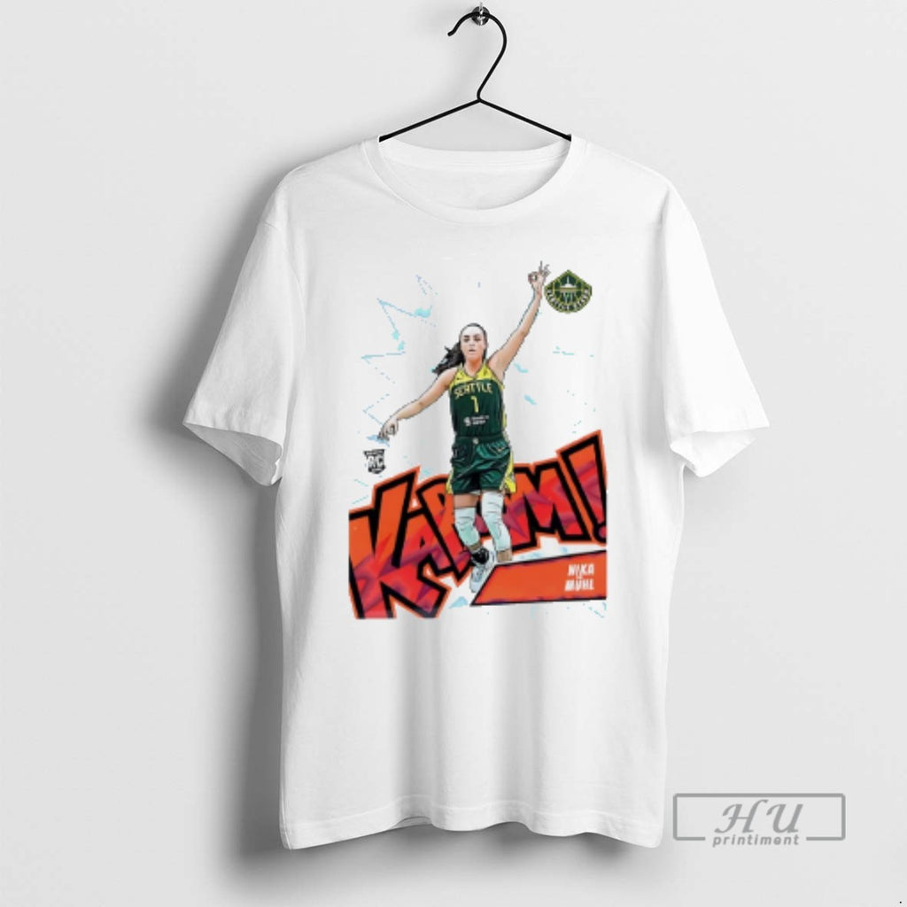 Officials Trending Nika Muhl Kaboom Seattle Storm Player Caricature T Shirt Sweatshirt Hoodies