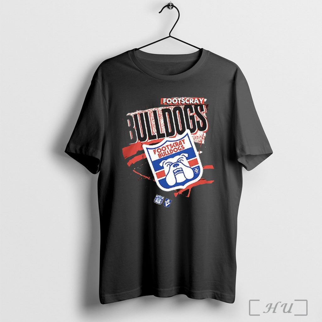 Officials Western Bulldogs 2025 Footscray Abstract Logo V Neck T Shirt