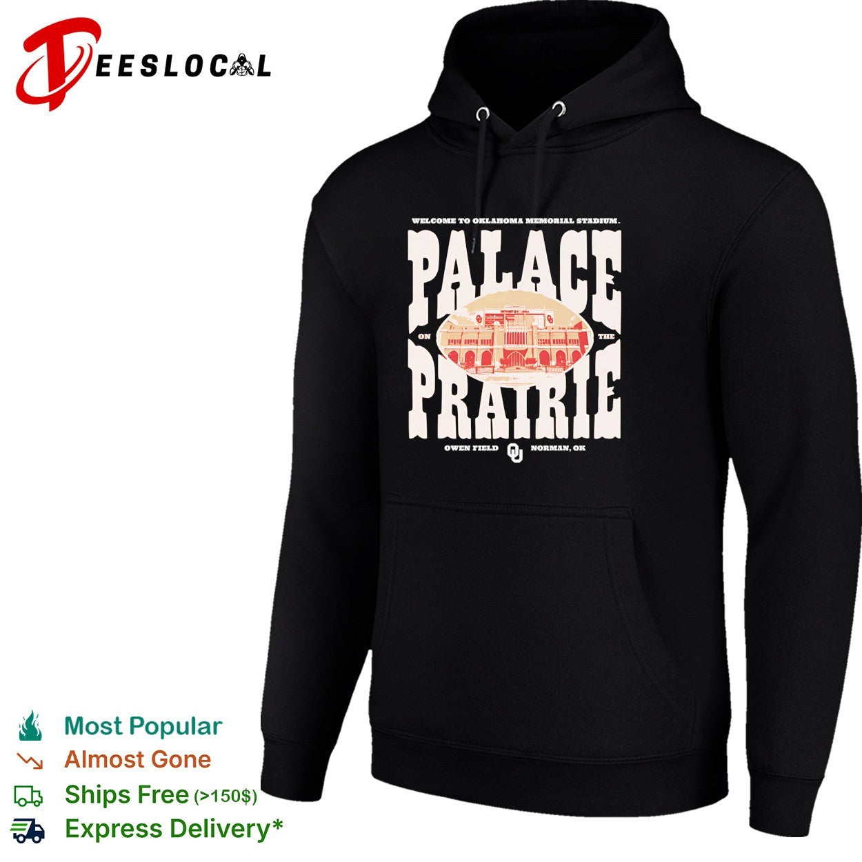 Oklahoma Sooners Palace on the Prairie Owen Field Memorial Stadium shirt