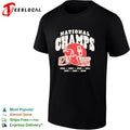 Oklahoma Sooners national champs helmet and Sooner Schooner wagon shirt