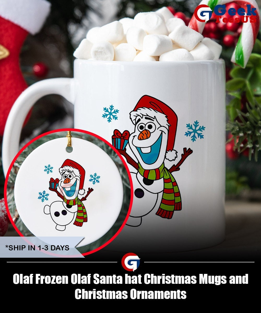 Olaf Frozen Olaf Santa hat Christmas shirt