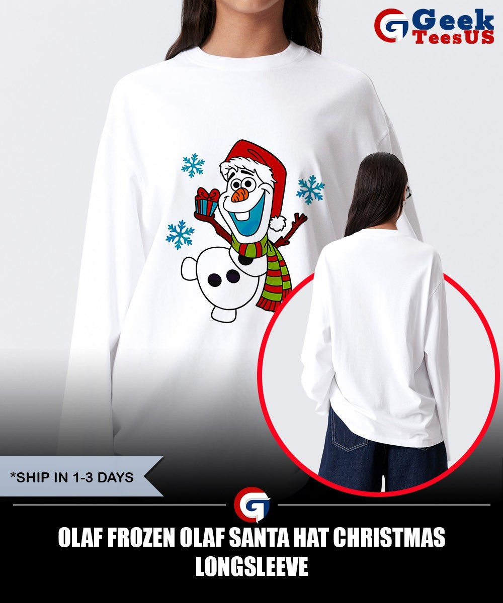 Olaf Frozen Olaf Santa hat Christmas shirt