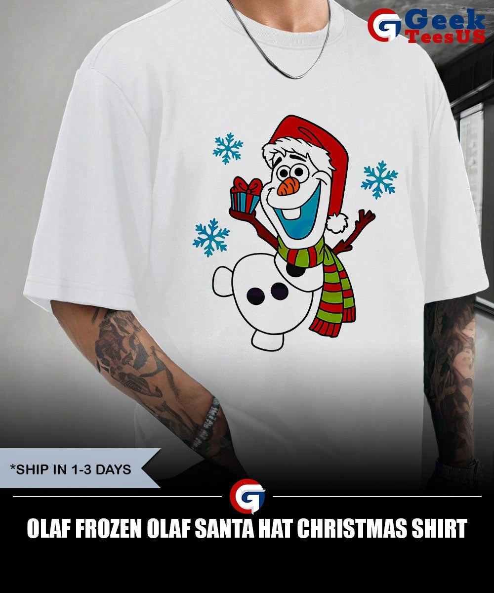 Olaf Frozen Olaf Santa hat Christmas shirt