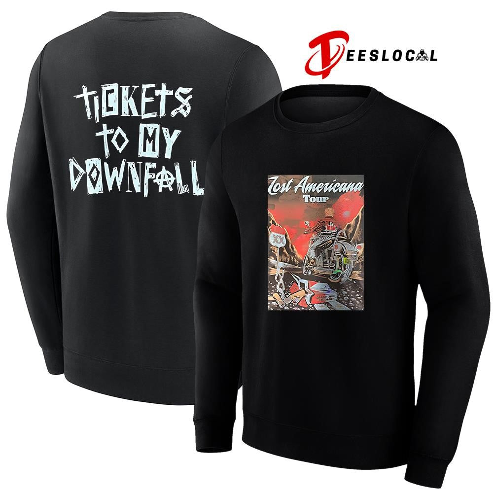 Omaha Los Americana tour tickets to my downfall poster graphic shirt