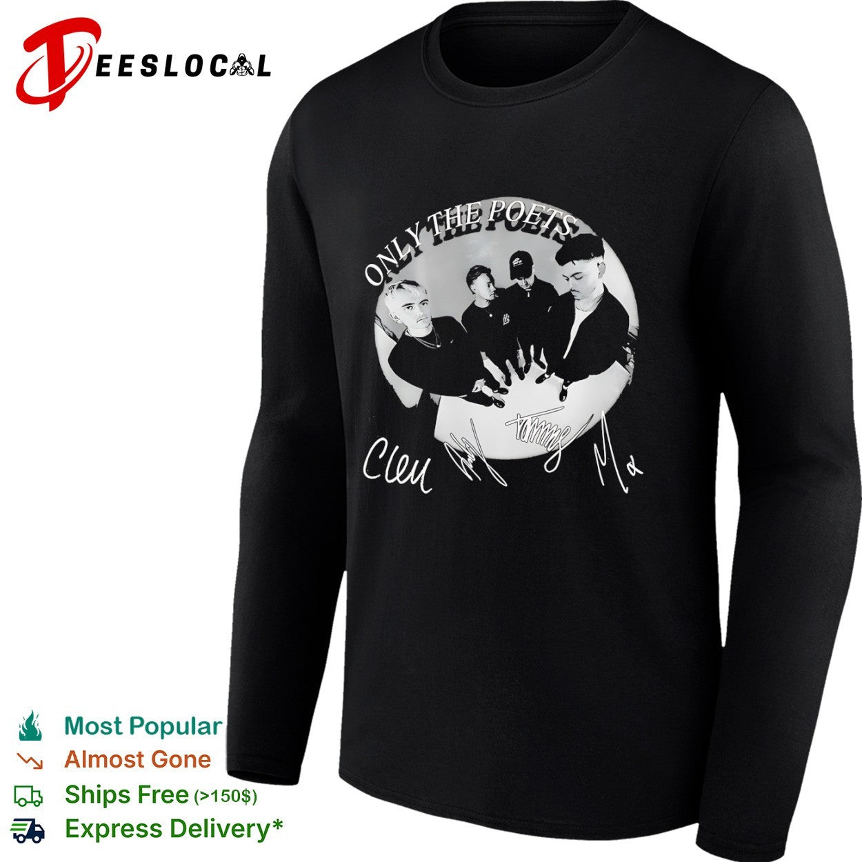 Only the Poets Band Signature Autograph shirt