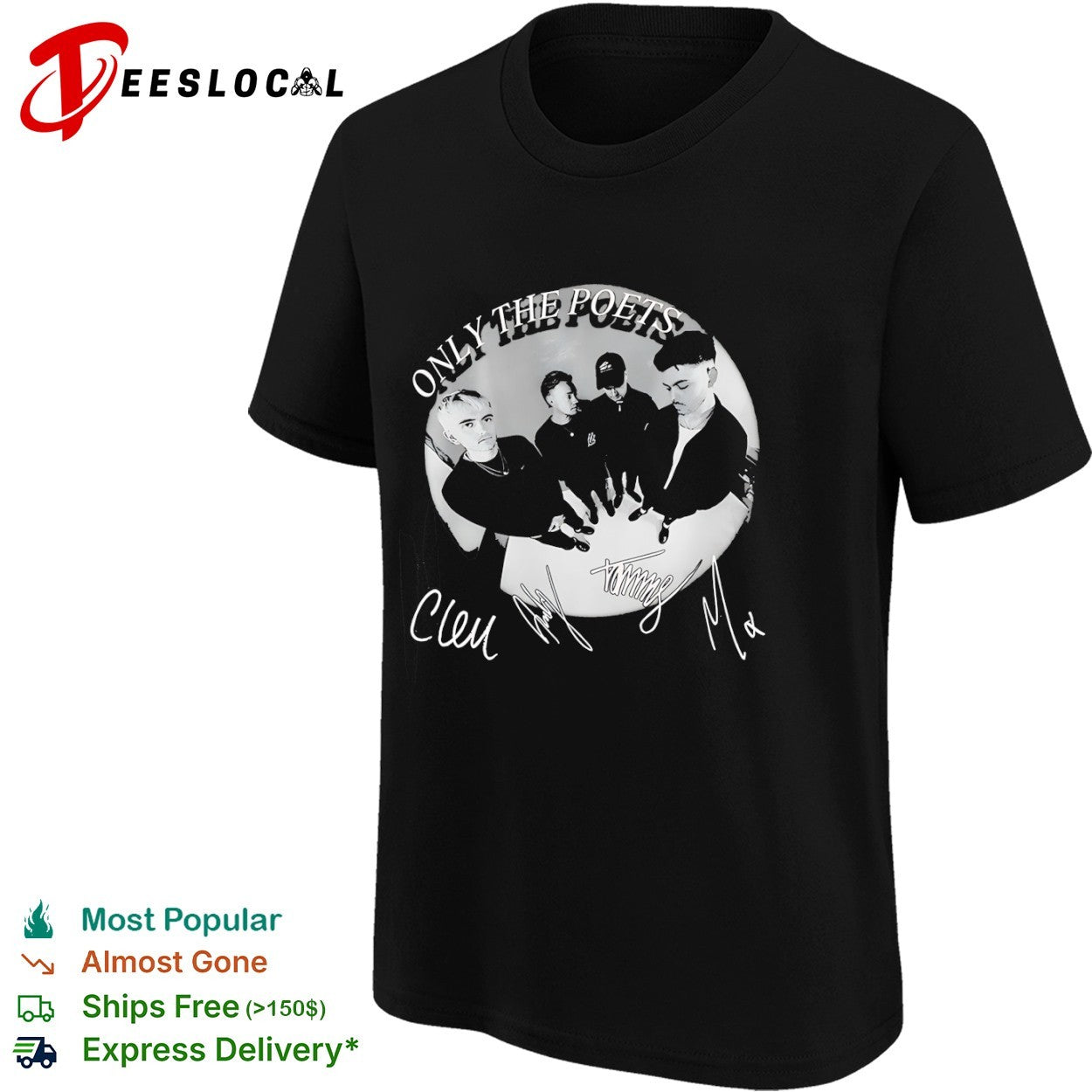 Only the Poets Band Signature Autograph shirt