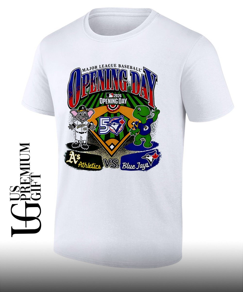 Opening Day Oakland Athletics and Toronto Blue Jays Major League Baseball 2026 mascot shirt