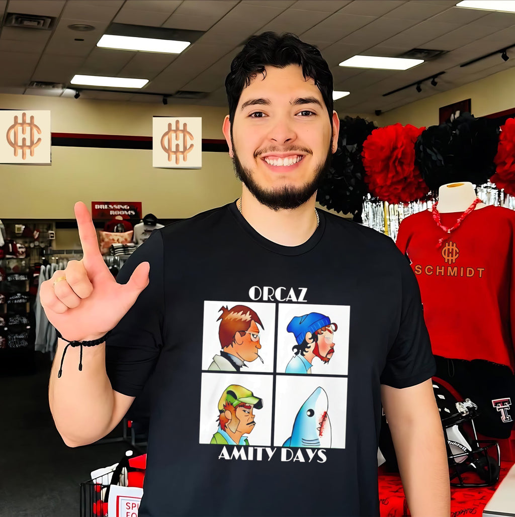 Orcaz Amity Days Demon Days And Jaws Parody Shirt