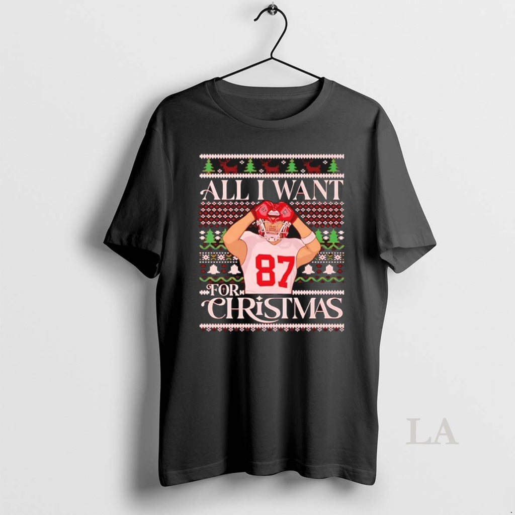 Original All I Want For Christmas Travis Kelce Kansas City Chiefs Ugly Christmas