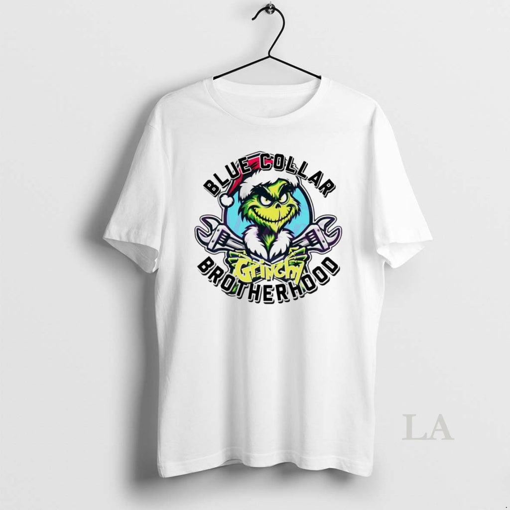 Original Blue Collar Grinchy Brotherhood Christmas Grinch White