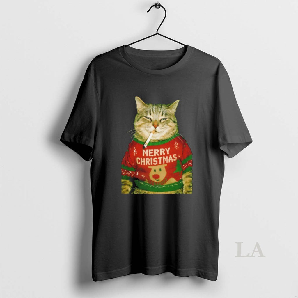 Original Christmas Cat Smoking Funny