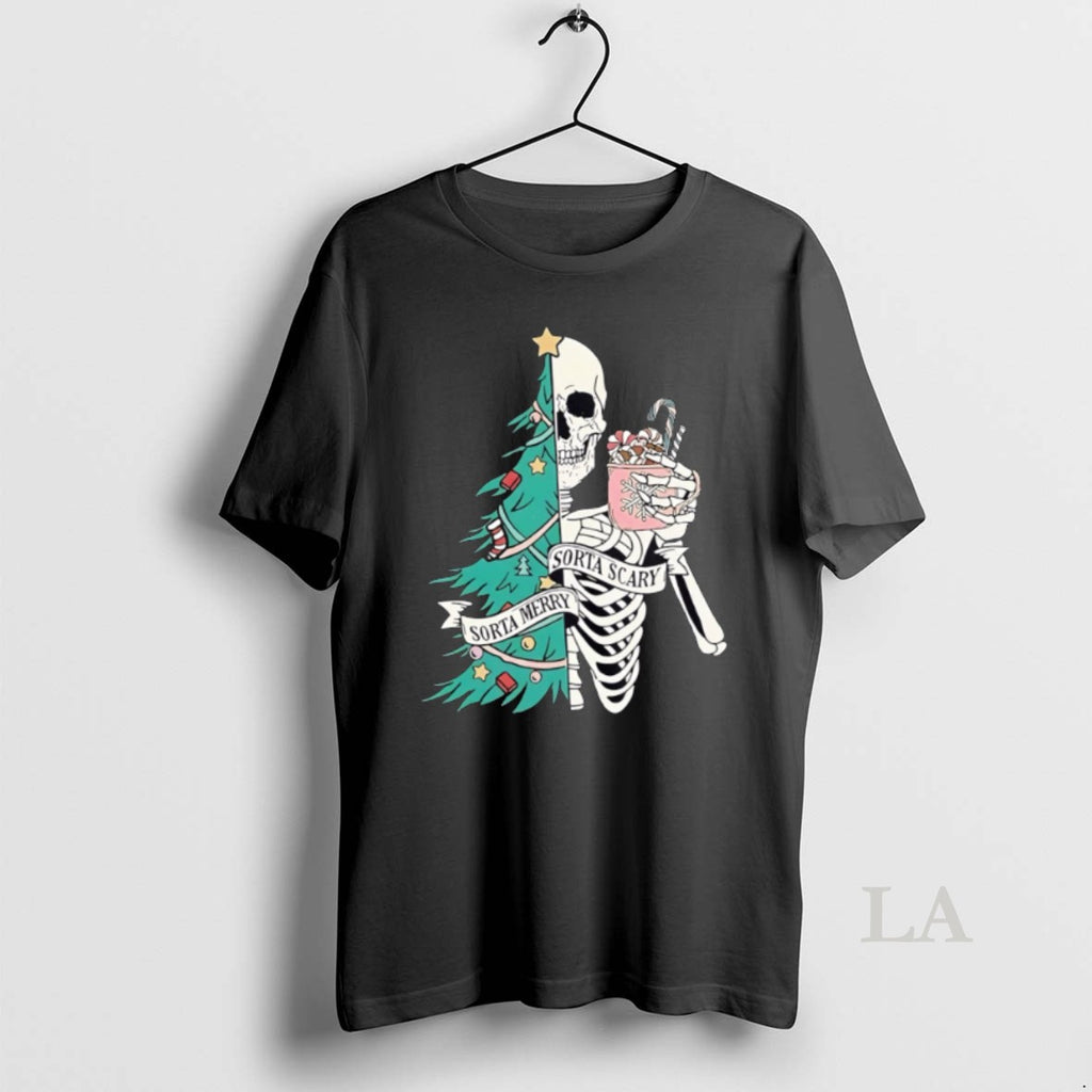 Original Christmas Sorta Merry Sorta Scary Skeleton Xmas