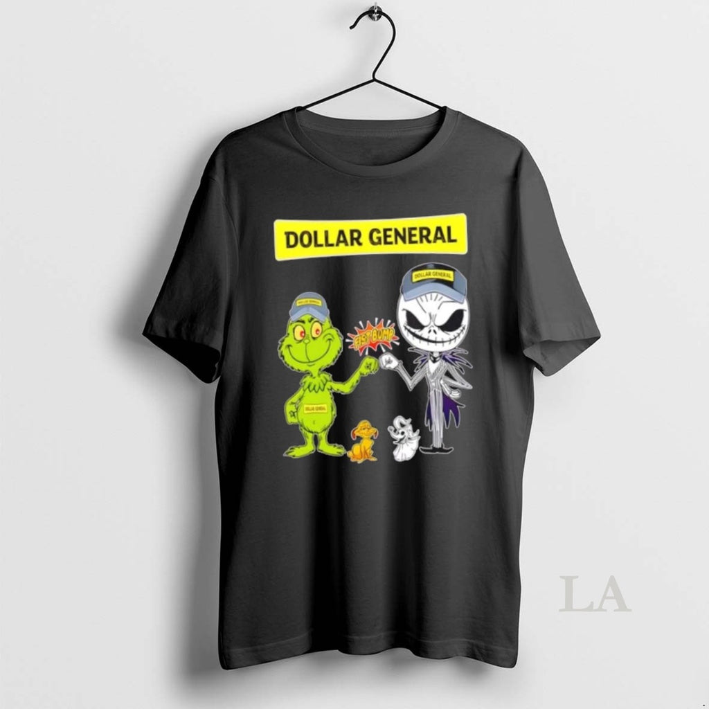 Original Dollar General X Grinch And Jack Skellington Fist Bump Uniwilling Friends