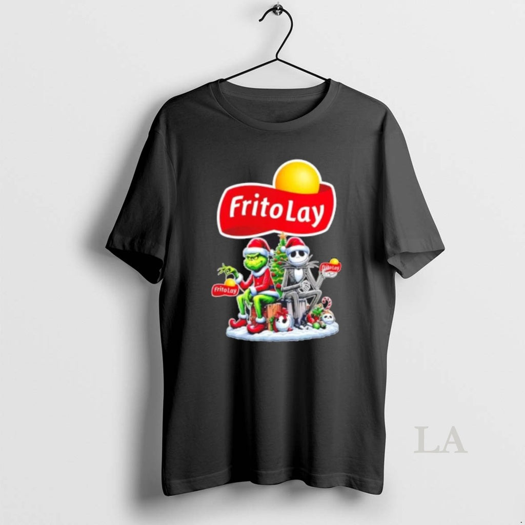 Original Frito Lay X Grinch And Jack Skellington Unwilling Friends Merry Christmas
