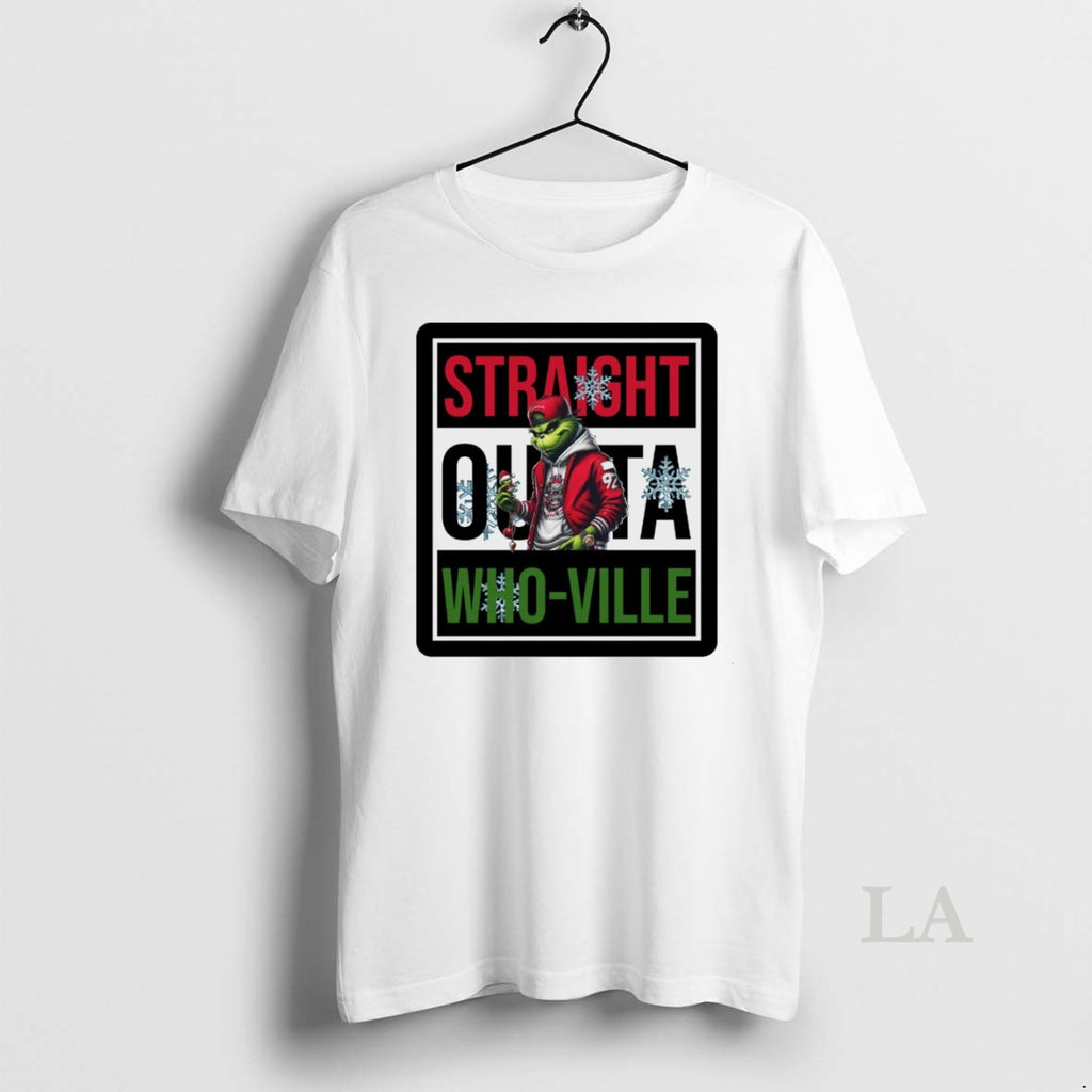 Original Grinch Straight Outta Whoville Christmas White