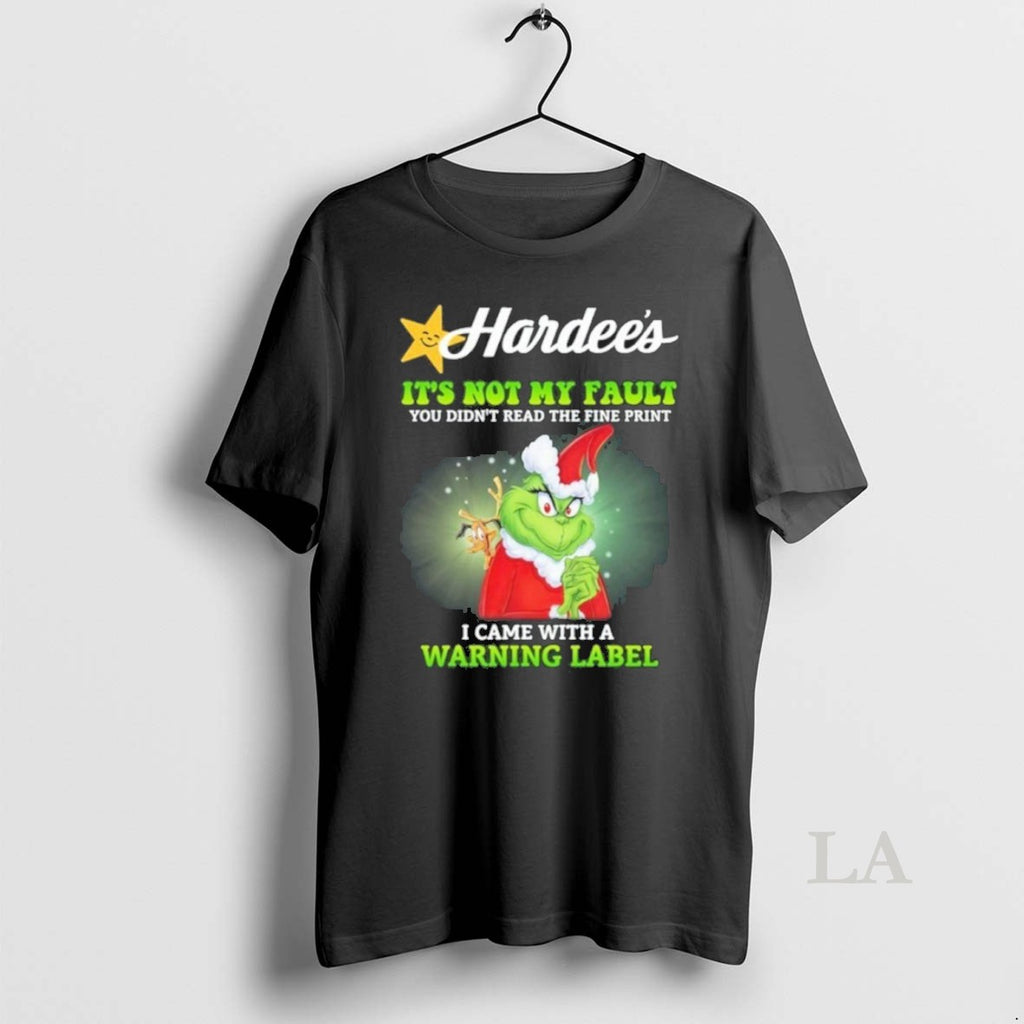Original Hardees Santa Grinch Its Not My Fault I Came With A Warning Label