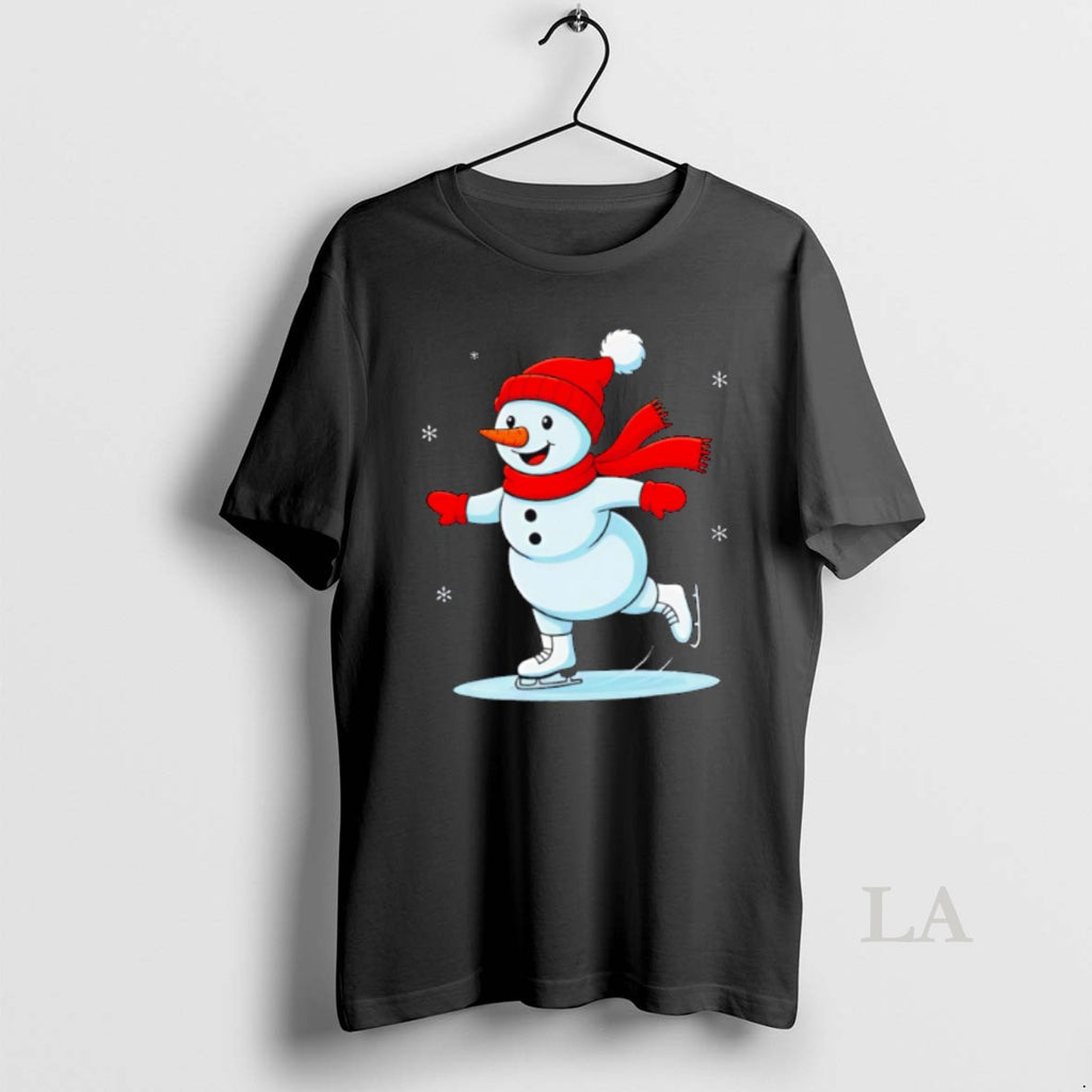 Original Ice Skating Snowman Christmas Funny