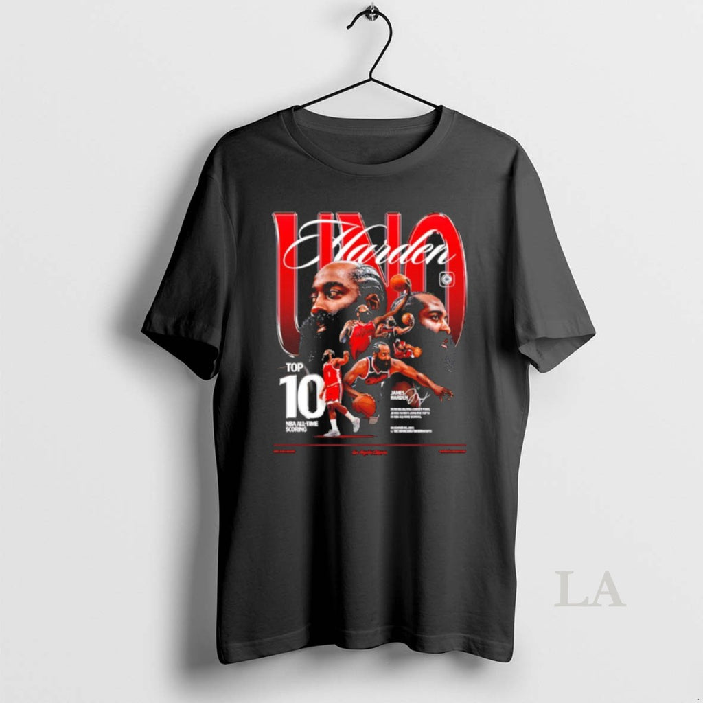 Original James Harden Top 10 Nba All Time Scoring List Graphic