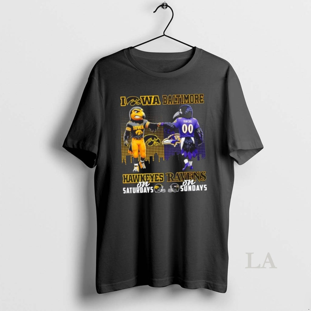 Original Mascots Iowa Hawkeyes On Saturdays X Baltimore Ravens On Sundays Skyline