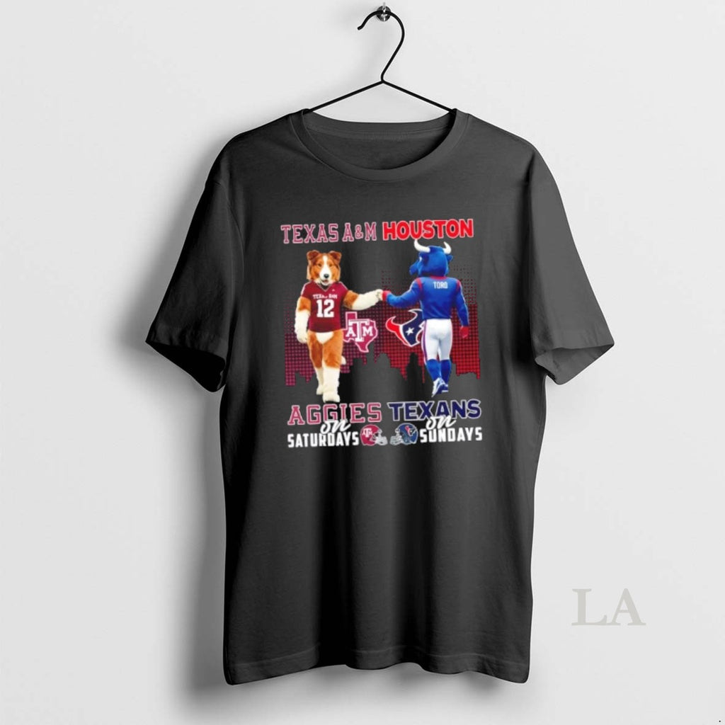 Original Mascots Texas Am Aggies On Saturdays X Houston Texans On Sundays Skyline