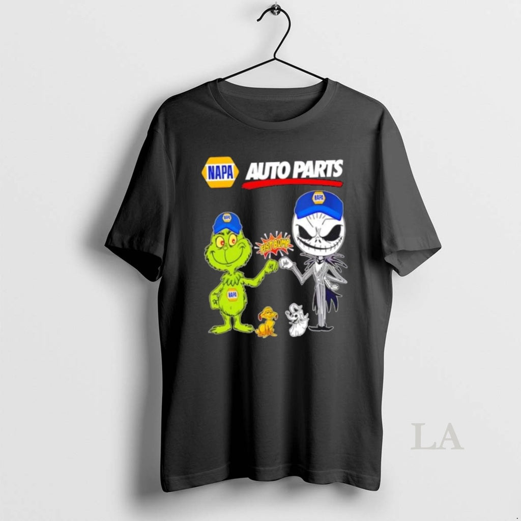 Original Napa Auto Parts X Grinch And Jack Skellington Fist Bump Uniwilling Friends