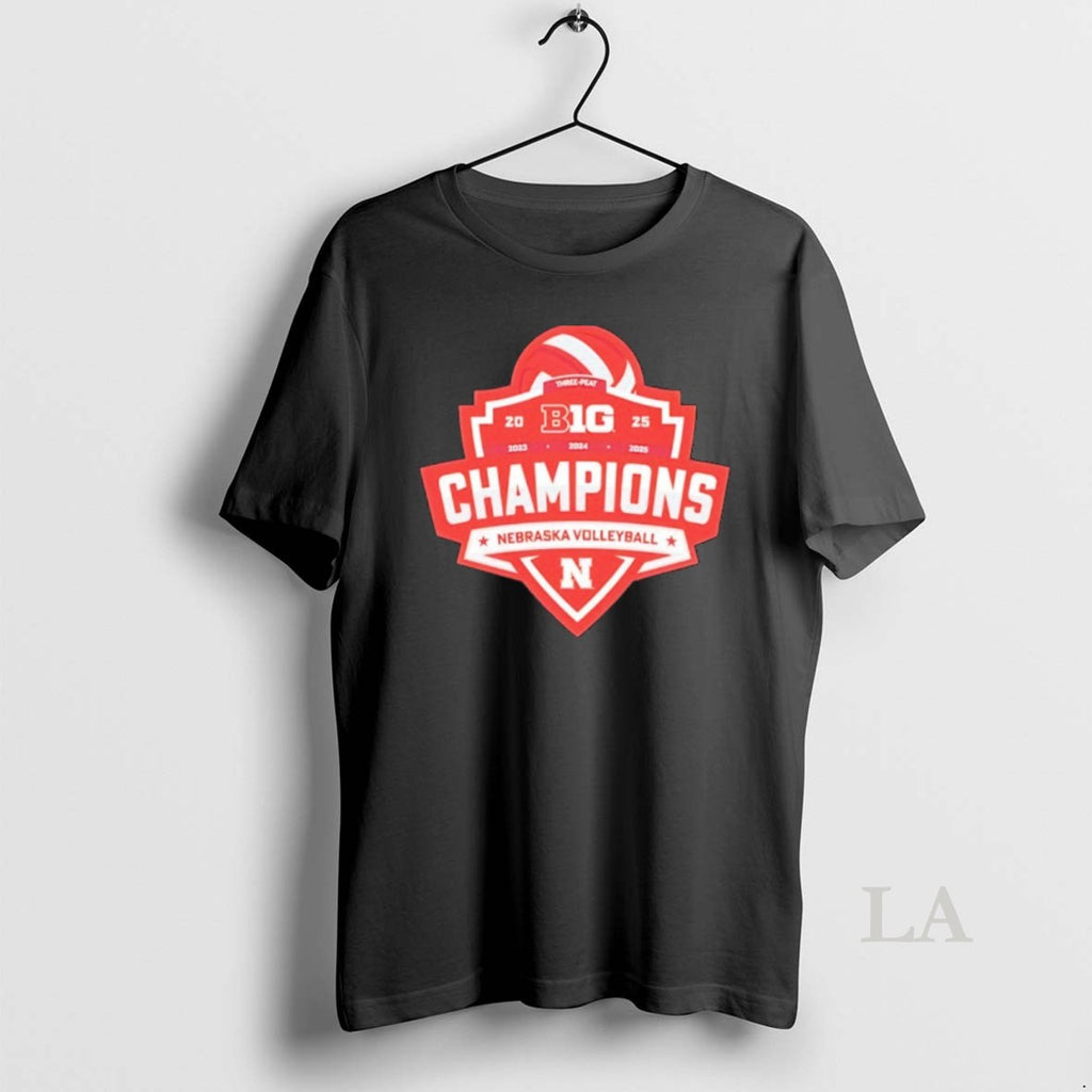 Original Nebraska Cornhuskers Three Peat 2025 Big Ten Volleyball Champions Logo