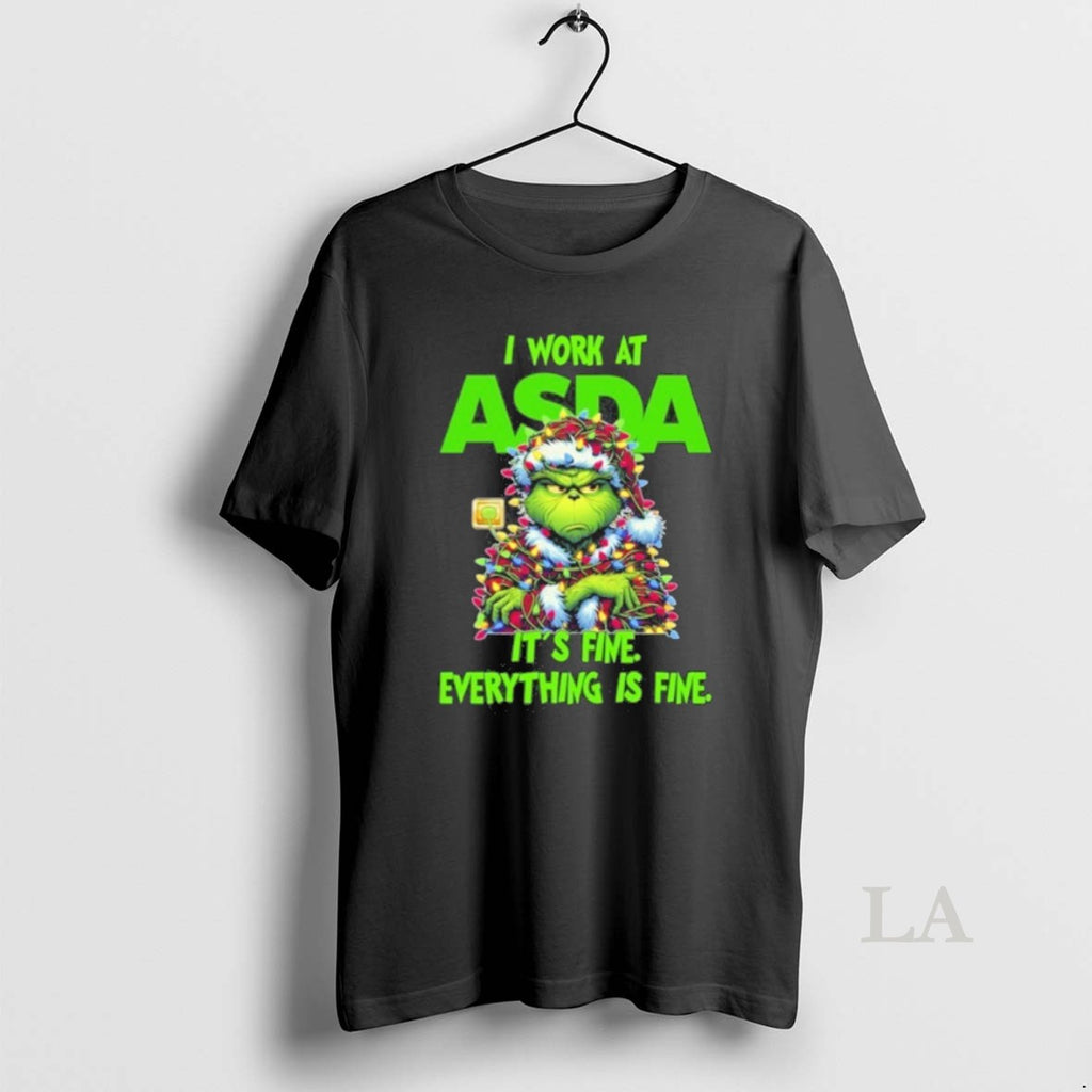 Original Santa Grinch Light I Work At Asda Logo Its Fine Everything Is Fine