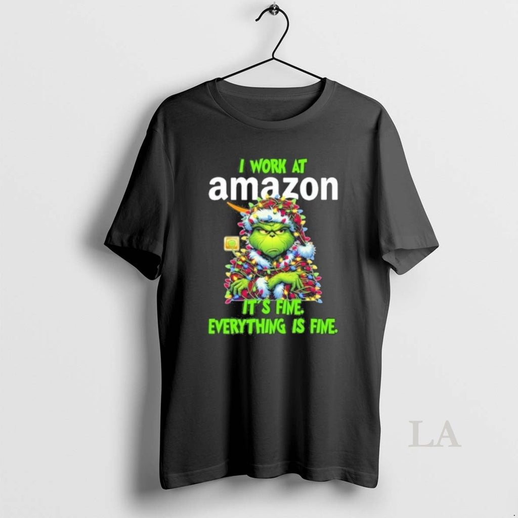 Original Santa Grinch Light I Work At Amazon Logo Its Fine Everything Is Fine