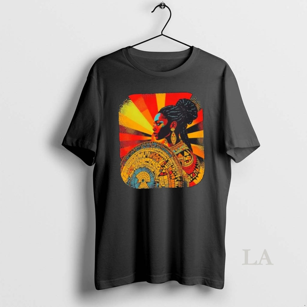 Original Shield Woman With Abstract Tribal Pattern