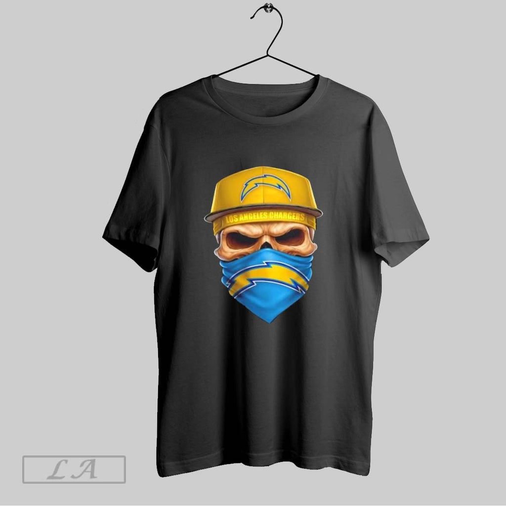 Original Skull Wearing A Face Scarf Los Angeles Chargers Football