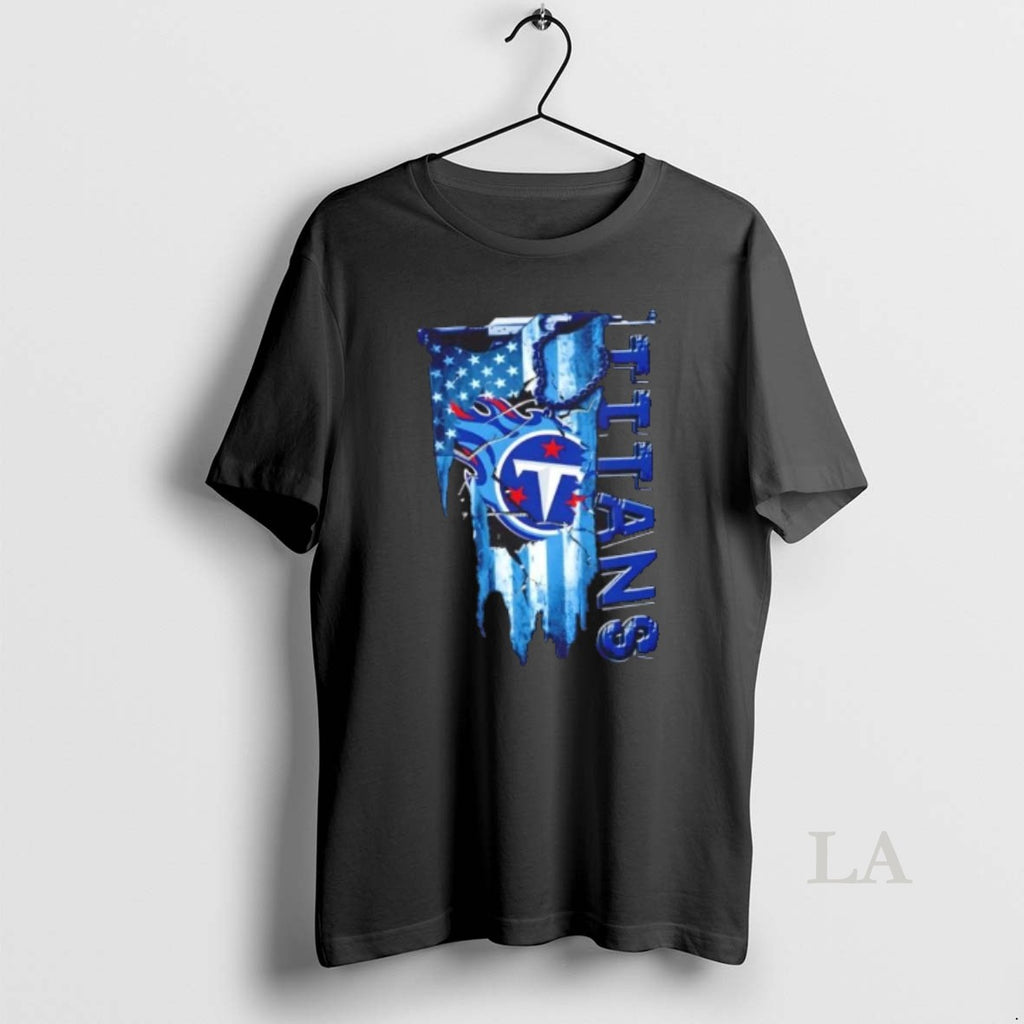 Original Tennessee Titans Football Battle Shattered Usa Flag Rip Design