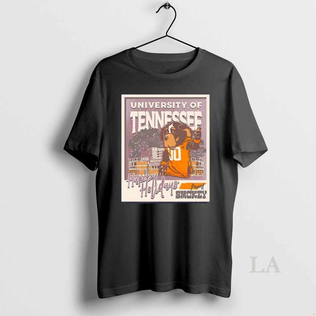 Original Tennessee Volunteers Happy Holidays From Smokey Snowy Mascot