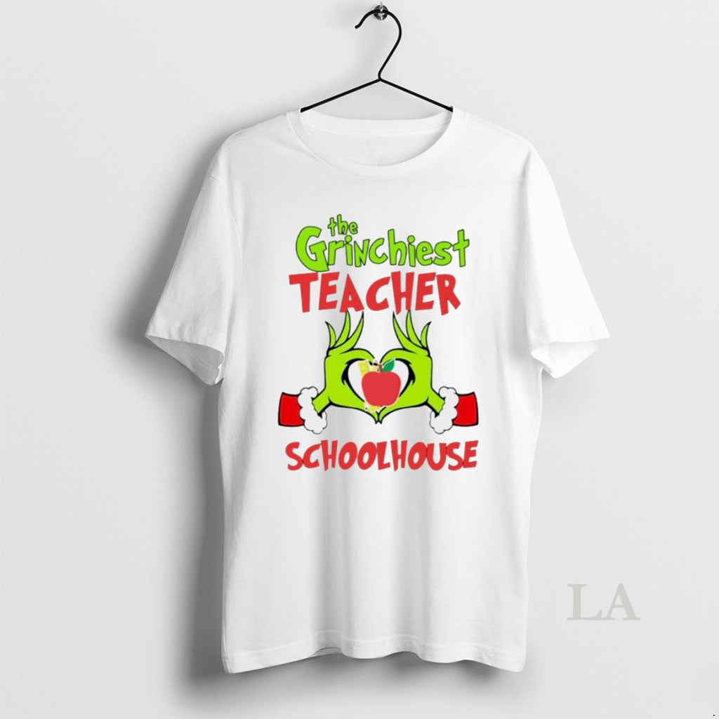 Original The Grinchiest Teacher Schoolhouse Christmas White