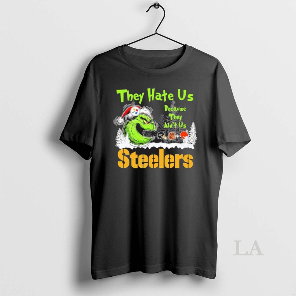 Original They Hate Us Because They Aint Us The Santa Grinch Steelers