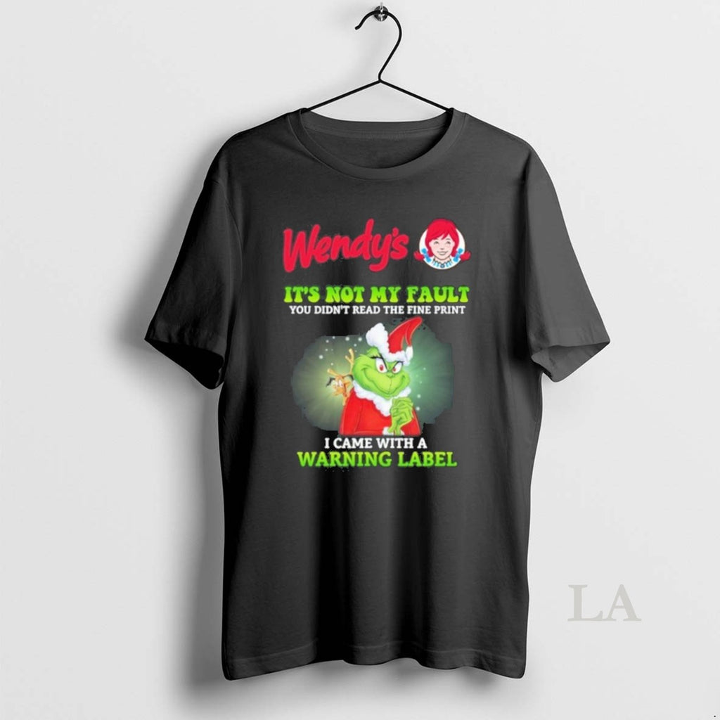 Original Wendys Santa Grinch Its Not My Fault I Came With A Warning Label