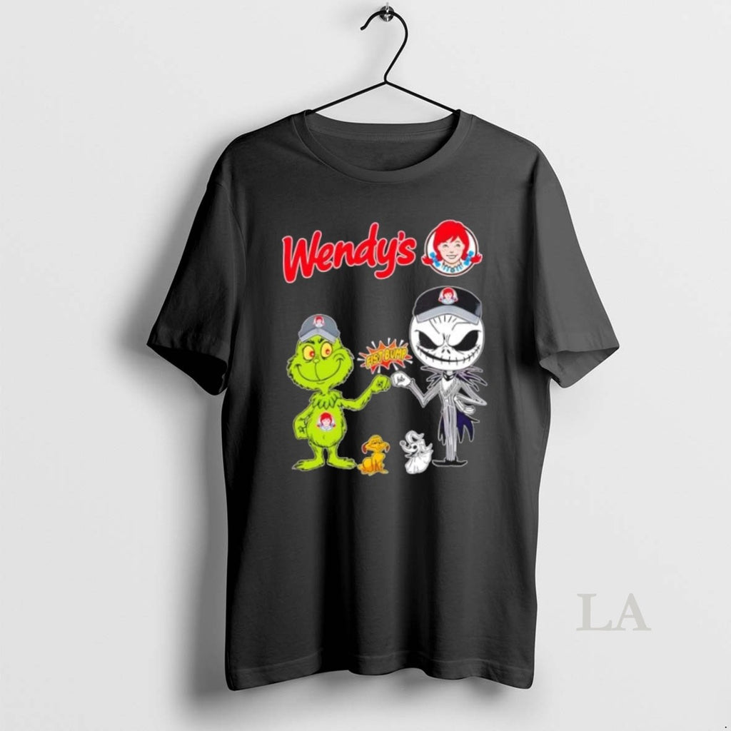 Original Wendys X Grinch And Jack Skellington Fist Bump Uniwilling Friends