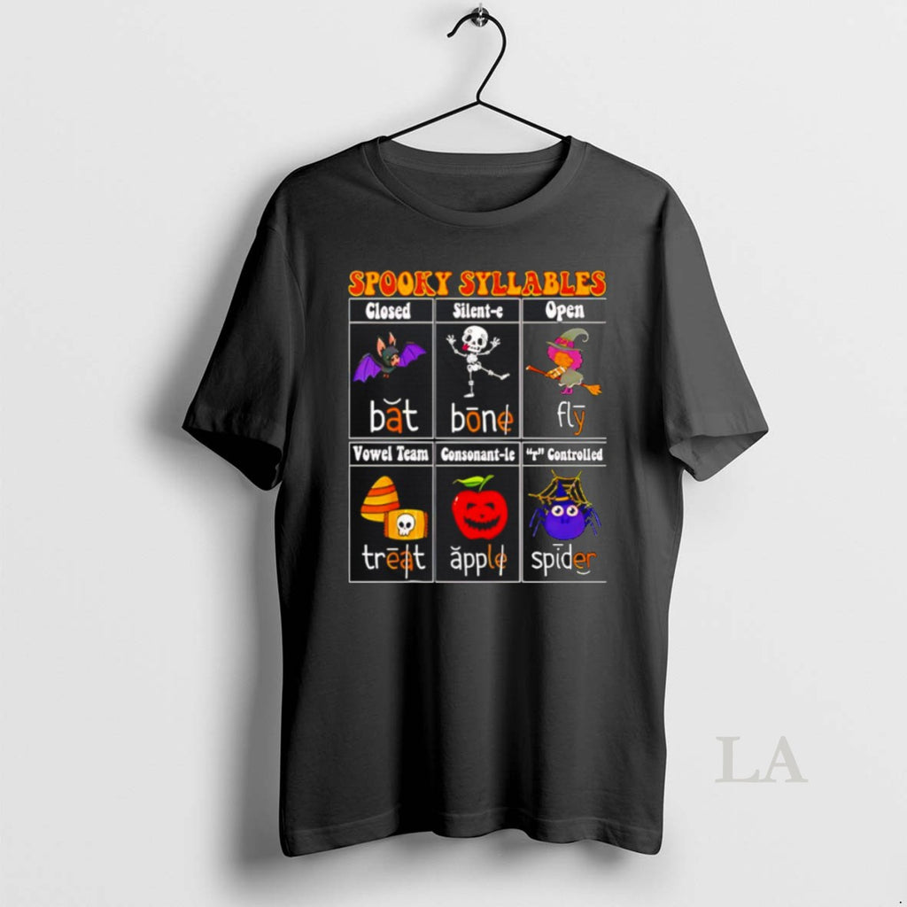 Original Spooky Syllables Teacher Funny Halloween T Shirt Cboa8w