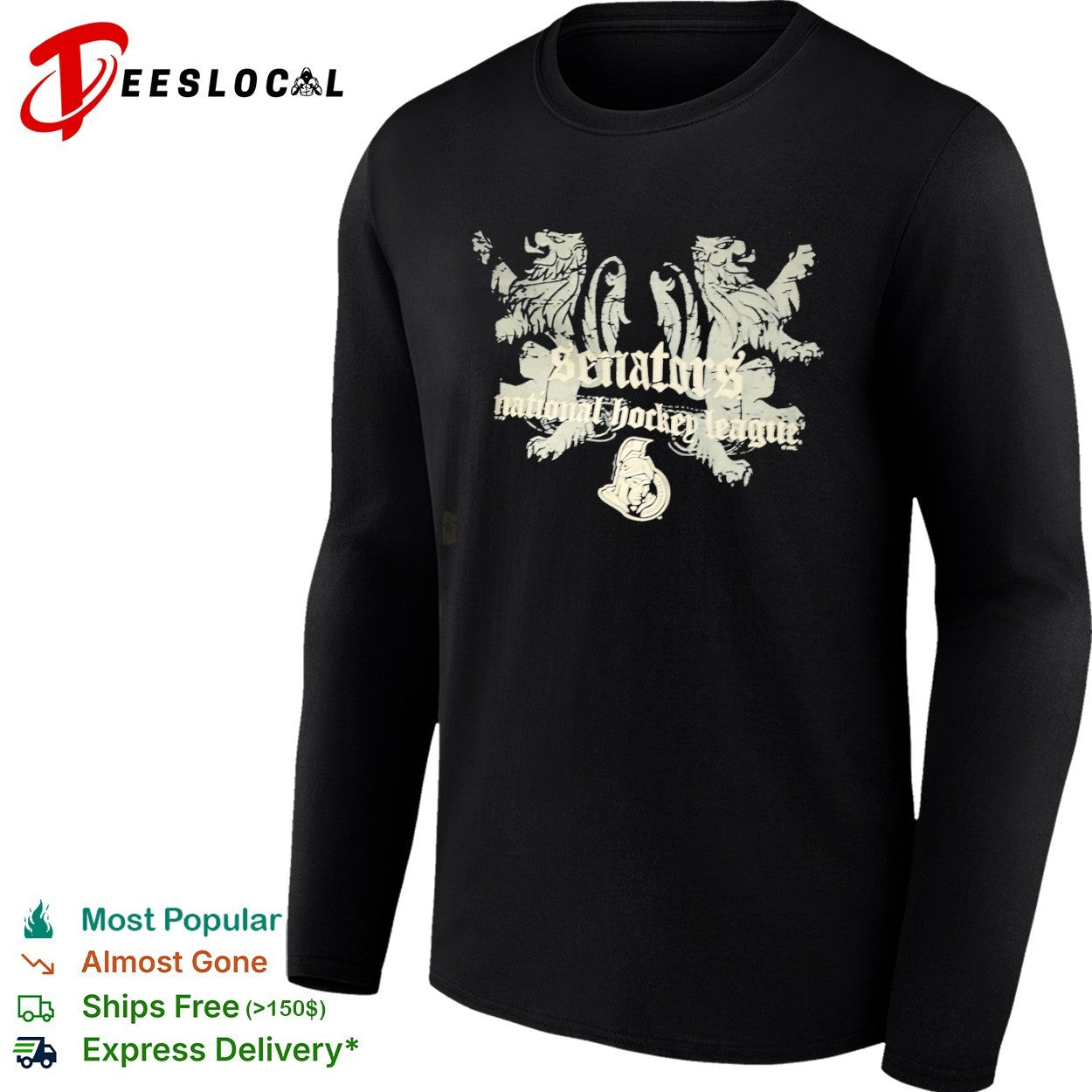 Ottawa Senators National Hockey League Distressed Logo shirt