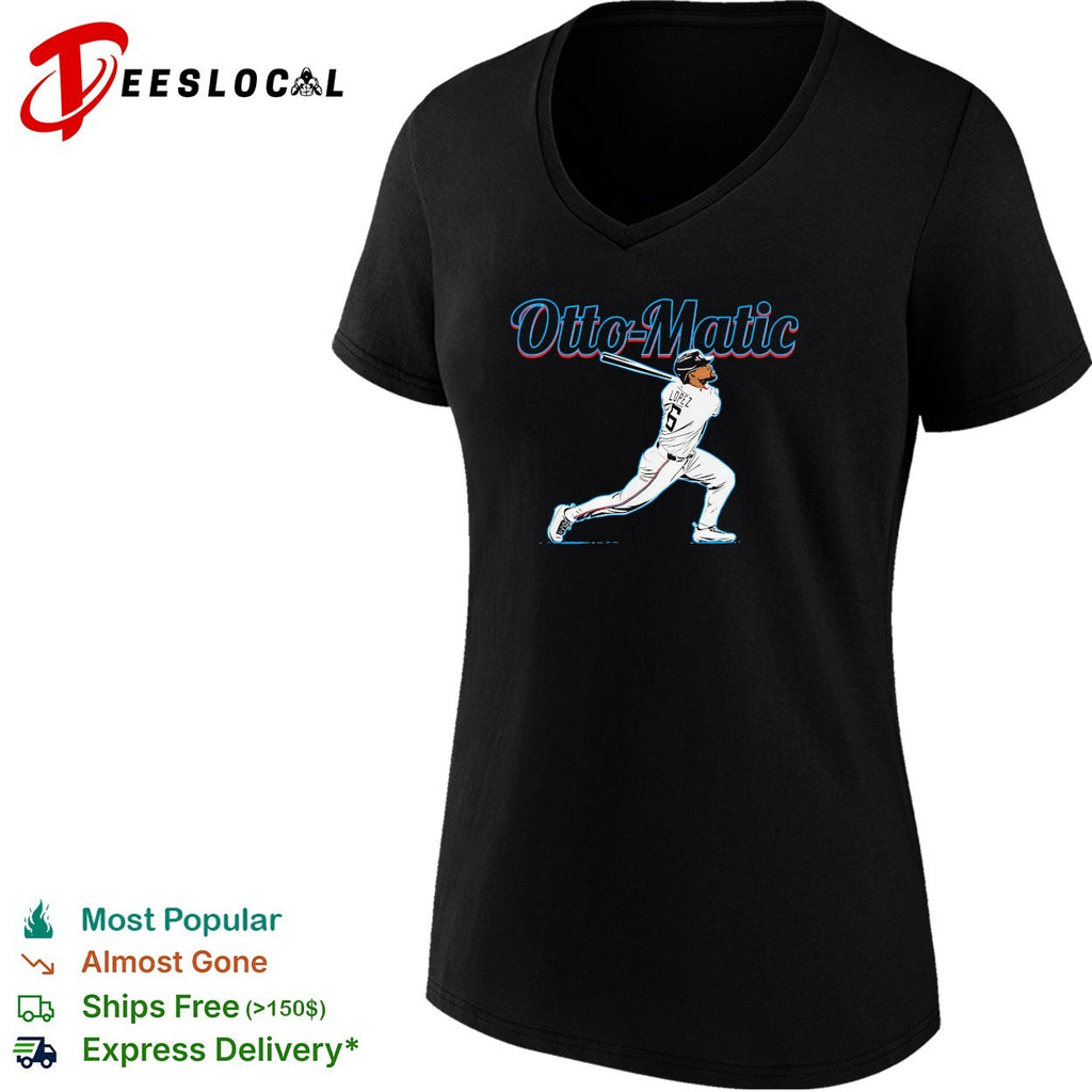 Otto Lopez Otto-matic Miami Marlins MLB slugger swing shirt