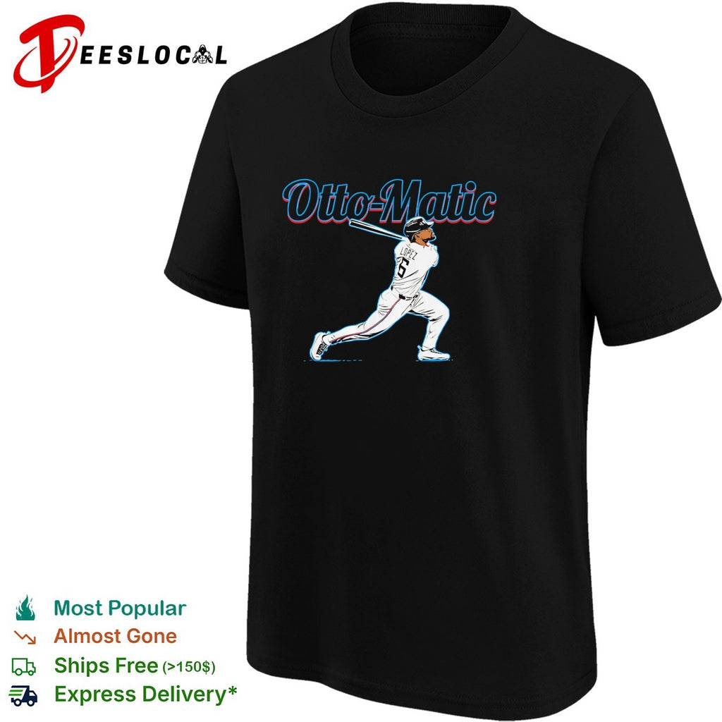 Otto Lopez Otto-matic Miami Marlins MLB slugger swing shirt
