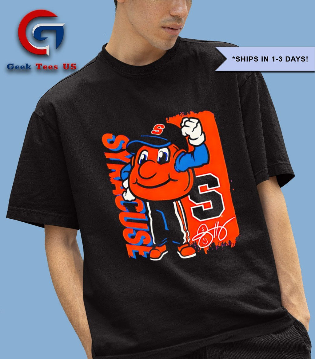 Otto the Orange Syracuse Orange mascot signature shirt